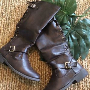 Cute brown knee high boots